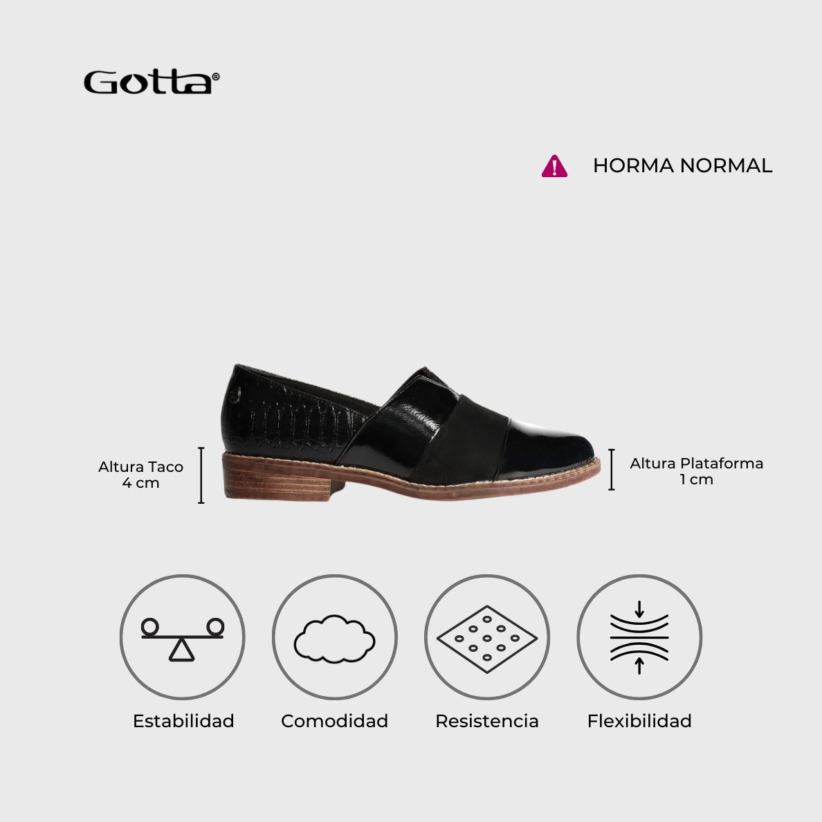 Zapato Negro Mujer 17562 - Gotta Chile