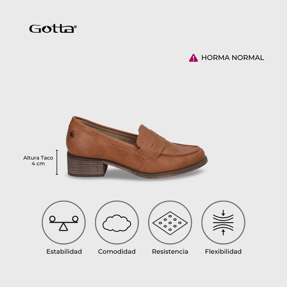 Zapato Plano Camel Mujer 23552 - Gotta Chile