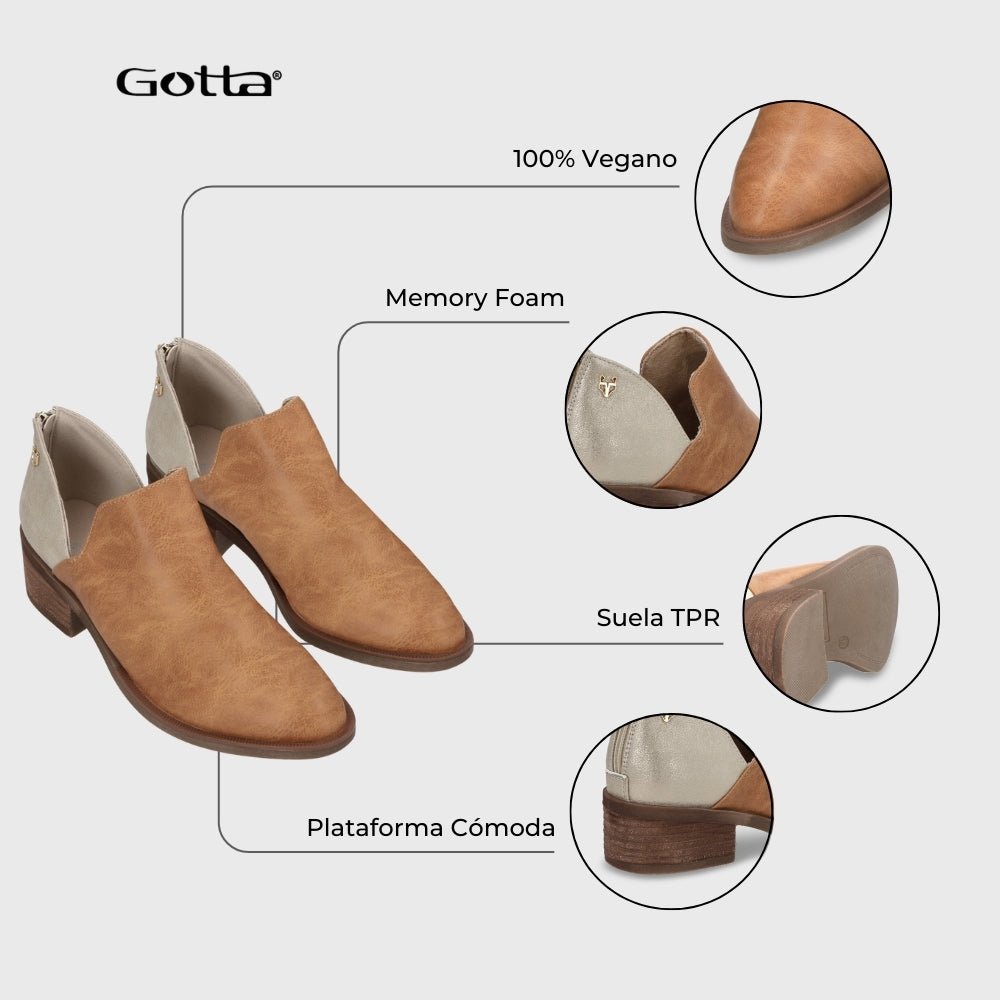 Zapato Taco Camel Mujer 43108 - Gotta Chile