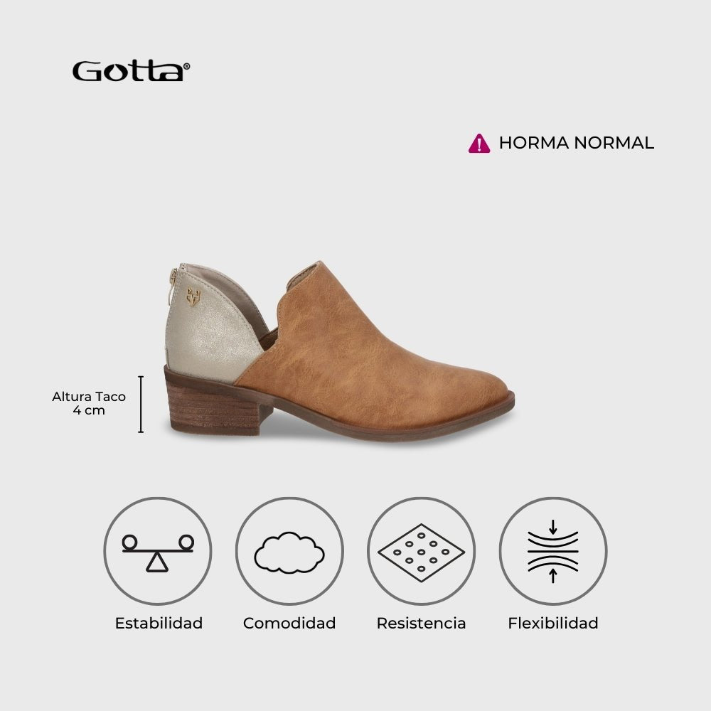 Zapato Taco Camel Mujer 43108 - Gotta Chile