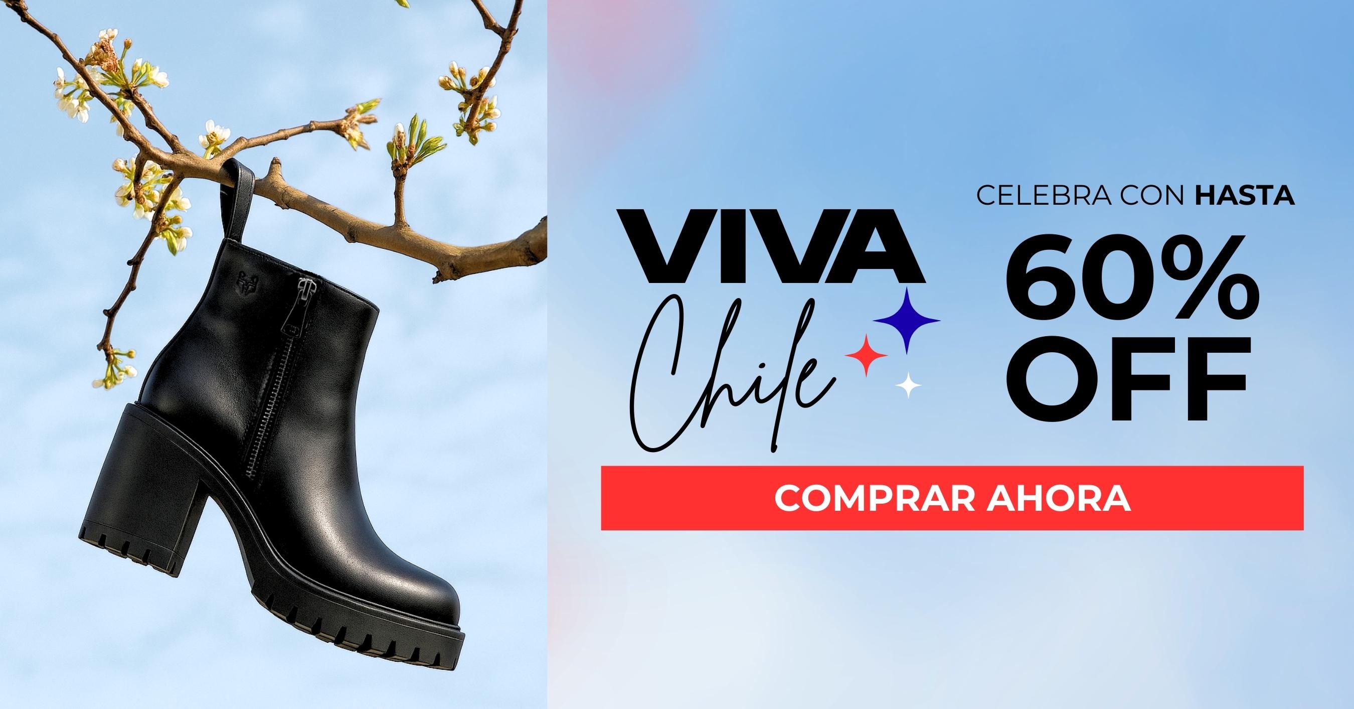 Botas negras de mujer en promoción Gotta Viva Chile 2025, celebra las fiestas patrias con hasta 60% de descuento. Compra ahora y luce estilo único.