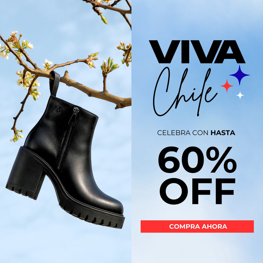 Botas negras de mujer en promoción Gotta Viva Chile 2025, celebra las fiestas patrias con hasta 60% de descuento. Compra ahora y luce estilo único.