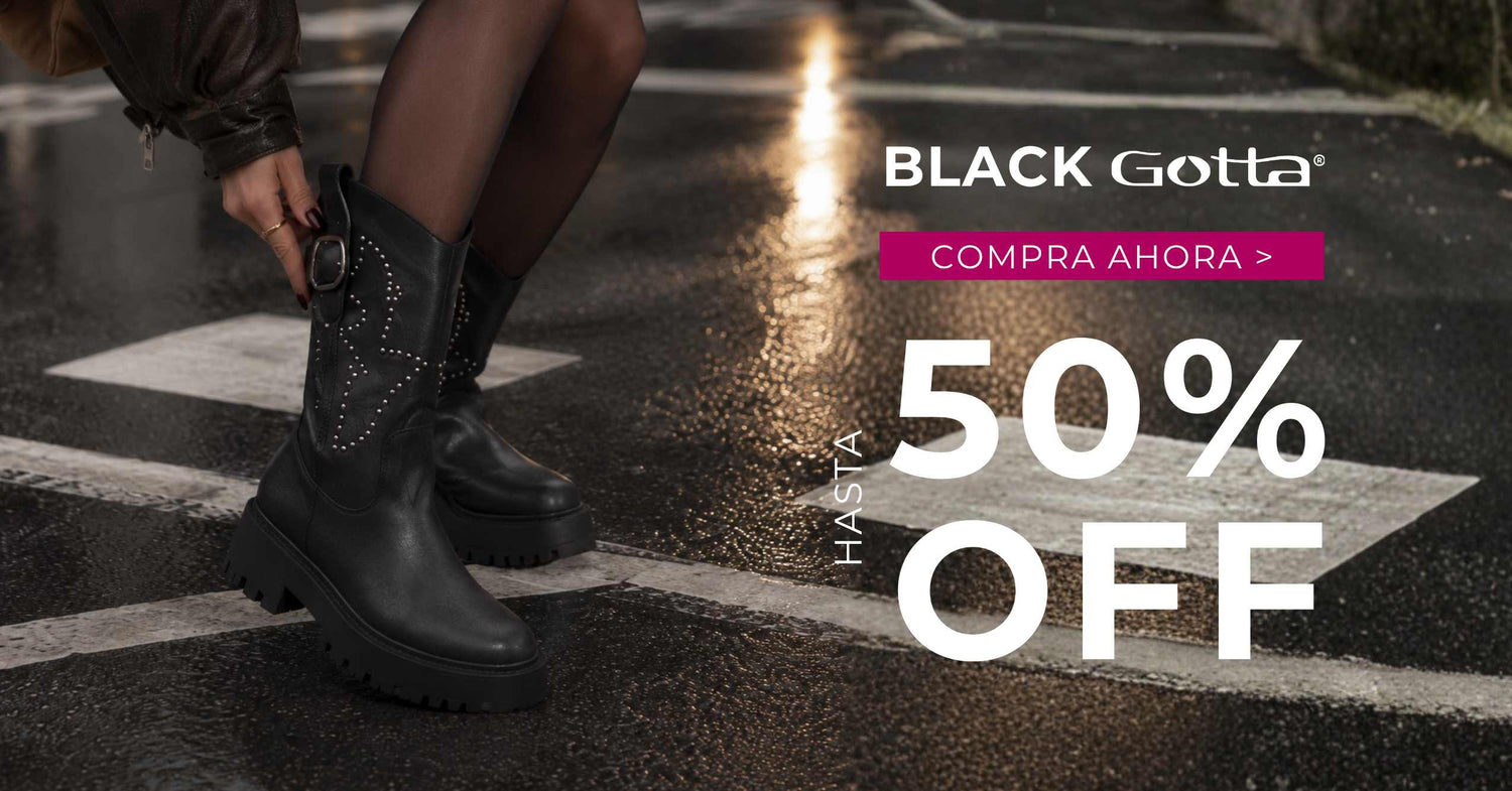 Banner Black Gotta con hasta 50% OFF en zapatos para mujer, incluyendo botas, botines, zapatillas y más para la temporada.