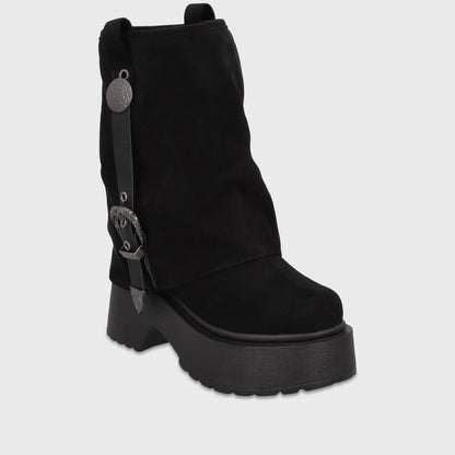 Bota Plataforma Negra Mujer 3580701 - Gotta Chile