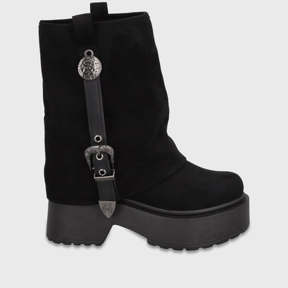 Bota Plataforma Negra Mujer 3580701 - Gotta Chile