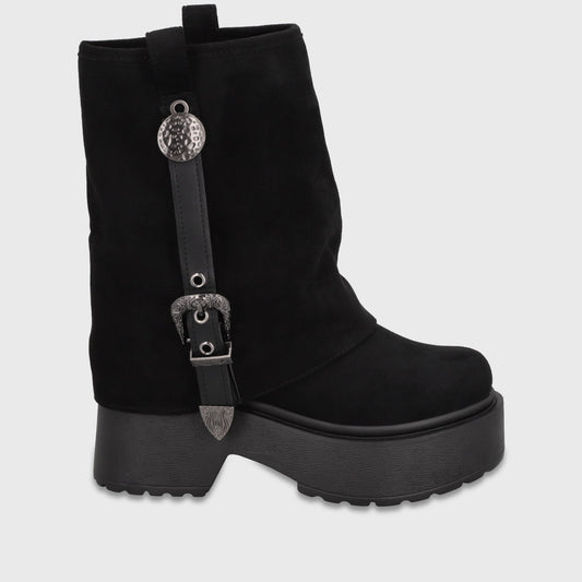 Bota Plataforma Negra Mujer 3580701 - Gotta Chile