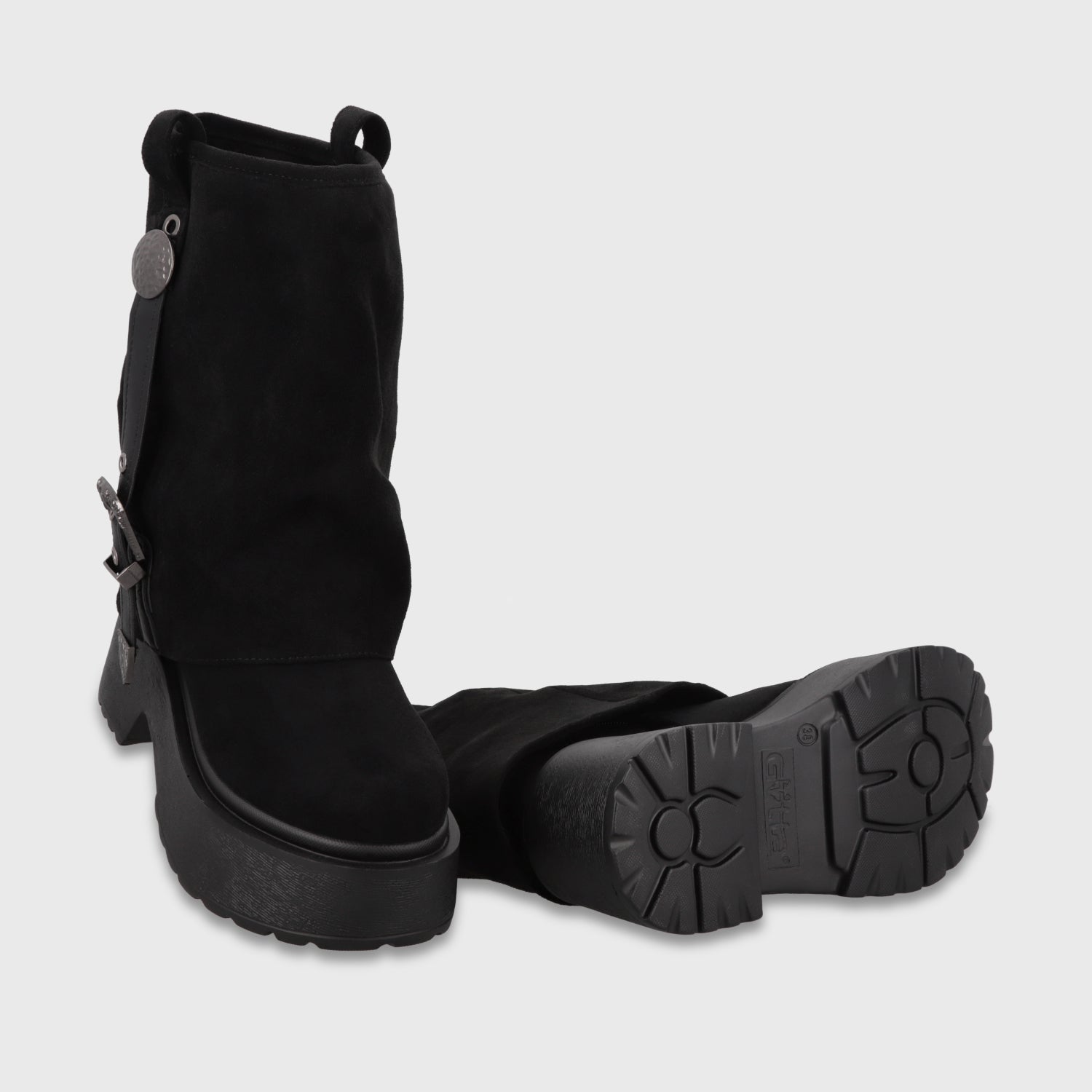 Bota Plataforma Negra Mujer 3580701 - Gotta Chile