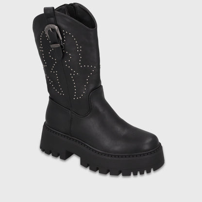 Bota Plataforma Negra Mujer 4580701 - Gotta Chile