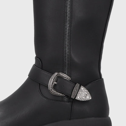 Bota Plataforma Negra Mujer 6584201 - Gotta Chile
