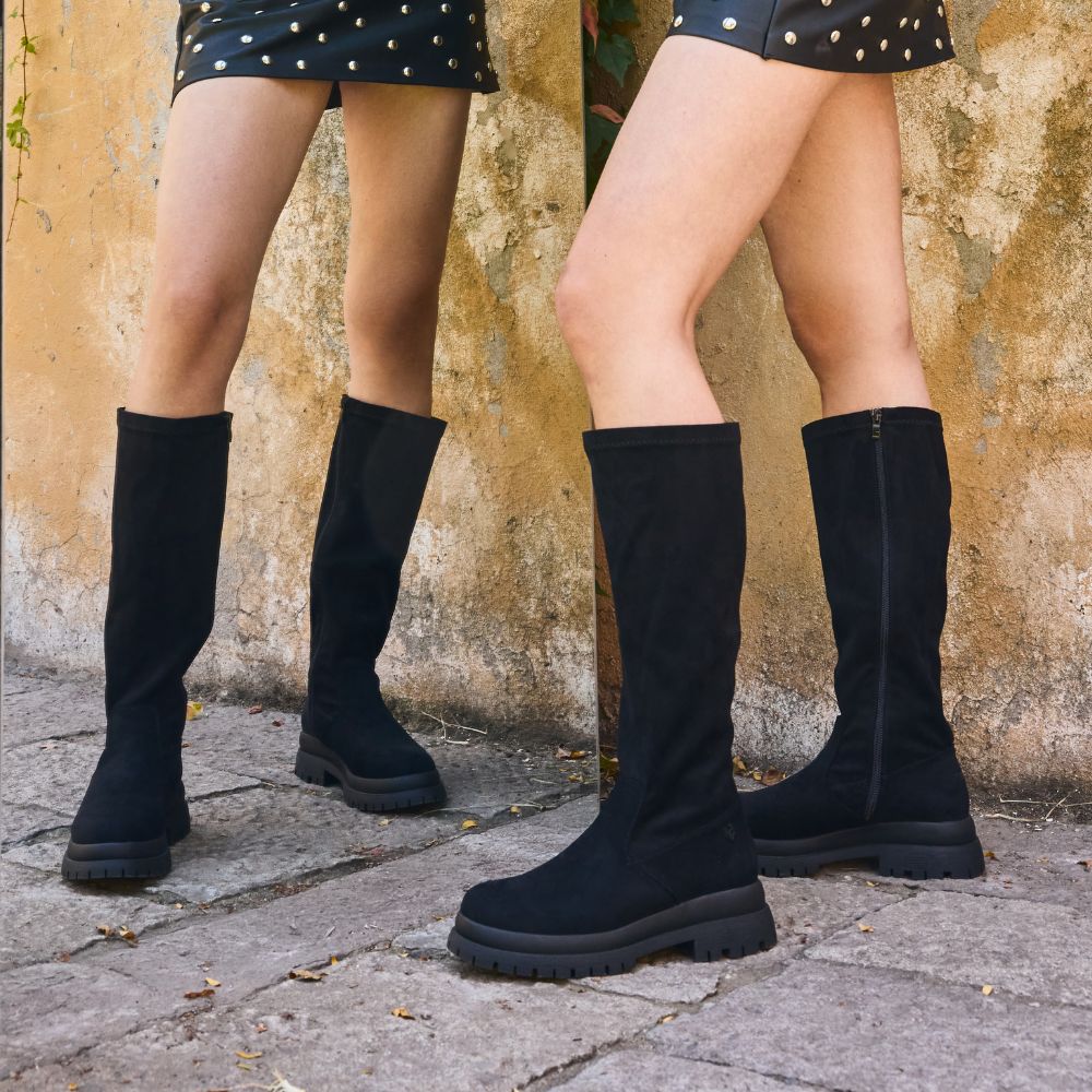 Bota Plataforma Negra Mujer 6584301 - Gotta Chile