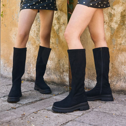 Bota Plataforma Negra Mujer 6584301 - Gotta Chile