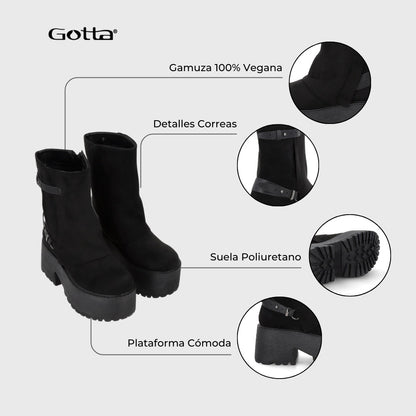 Botin Plataforma Negro Mujer 15179 - Gotta Chile