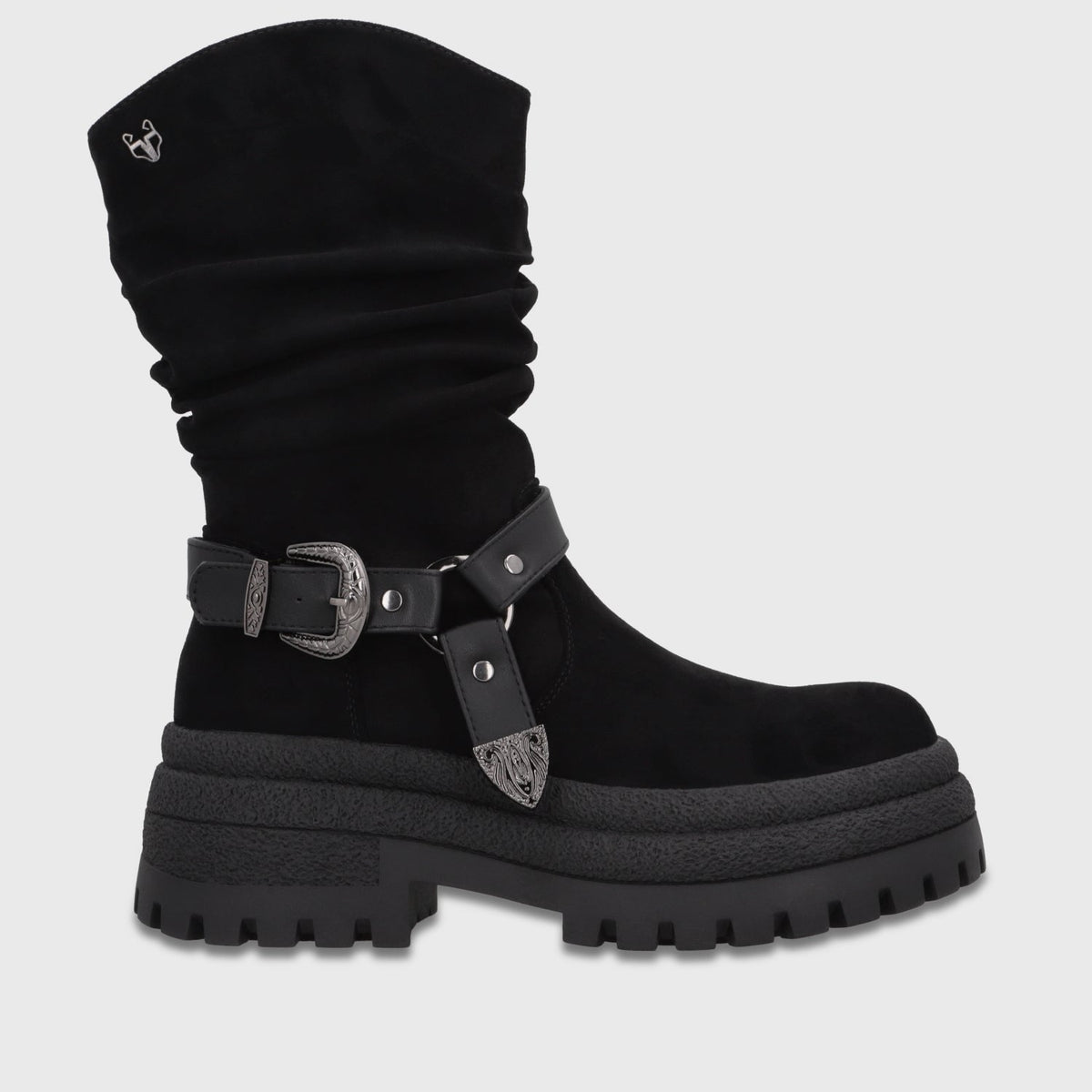 Botin Mujer Negro Plataforma Taco Cuadrado (BA147.E)