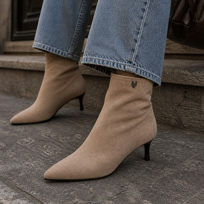 Botin Taco Beige Mujer 6588024 - Gotta Chile