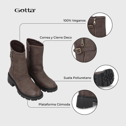 Botin Taco Café Mujer 45747 - Gotta Chile