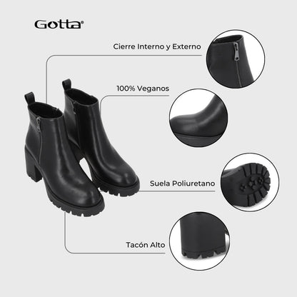 Botin Taco Negro Mujer 56061 - Gotta Chile