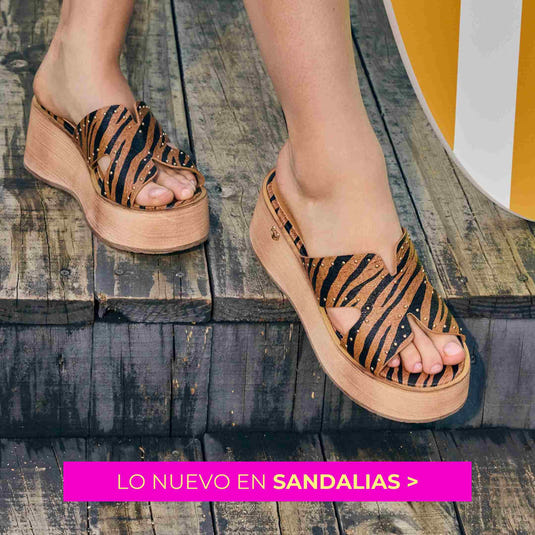 Sandalias con plataforma animal print para mujer Gotta Chile