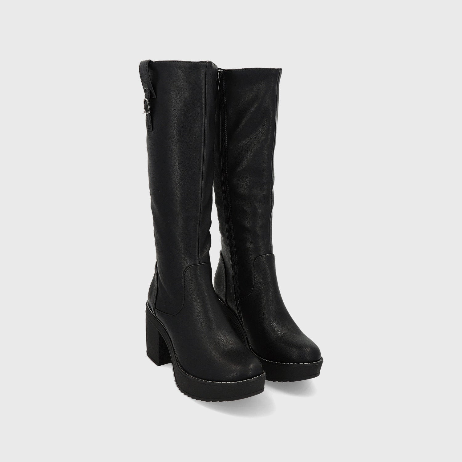 Outlet Botas Botas Largas De Mujer Sin Taco BOTA DE TACO NEGRA