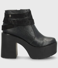 Botín Plataforma Negro Mujer 15035