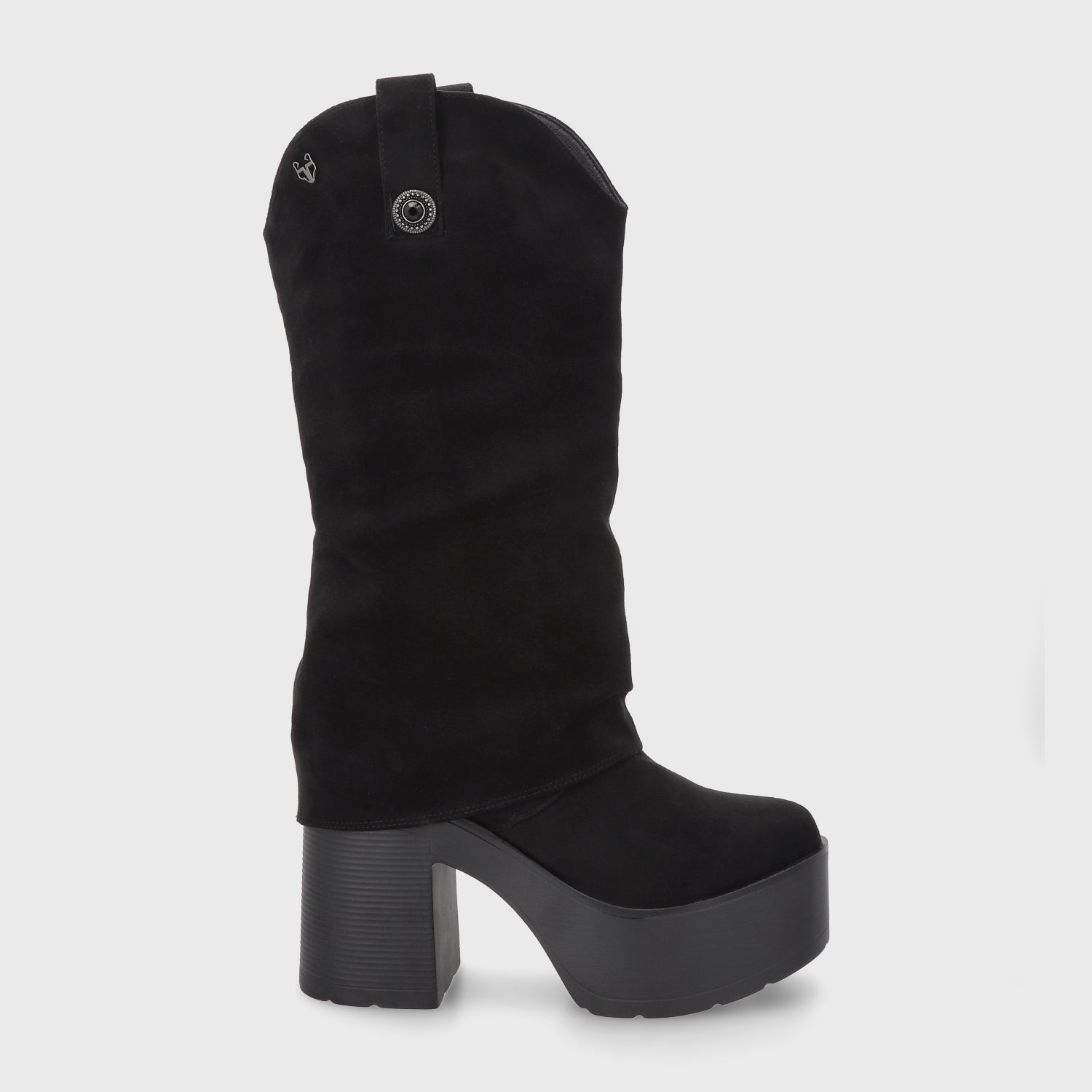 Bota Plataforma Negra Mujer 15039