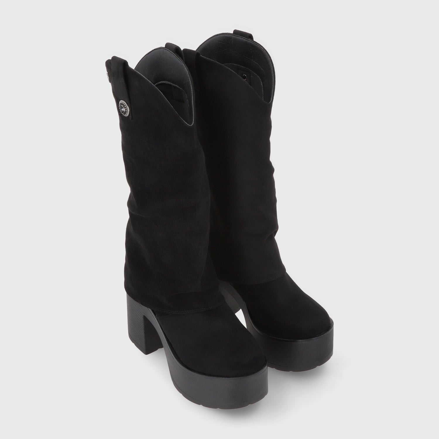 Bota Plataforma Negra Mujer 15039