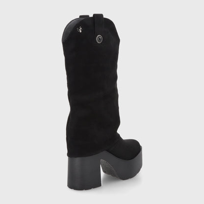 Bota Plataforma Negra Mujer 15039