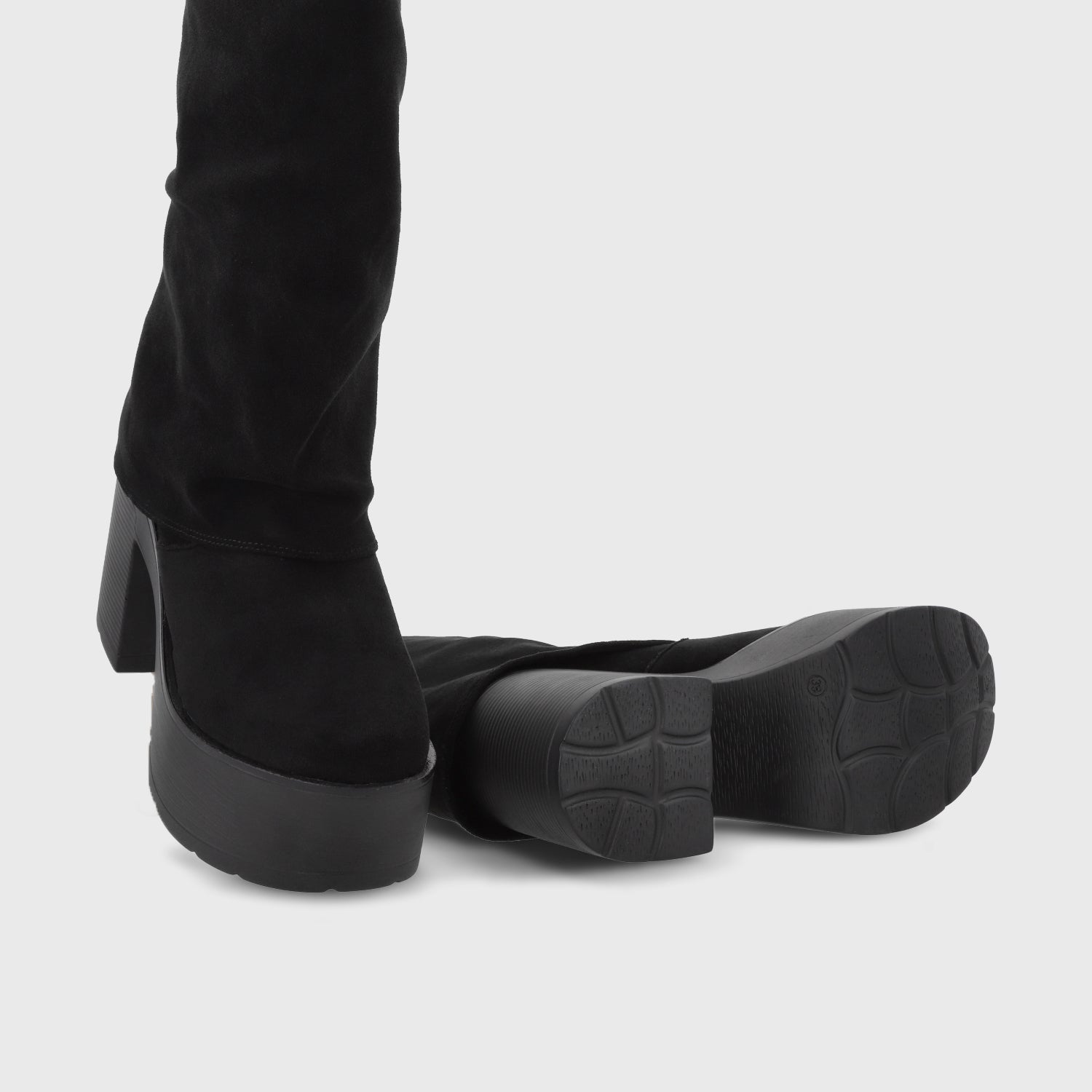 Bota Plataforma Negra Mujer 15039