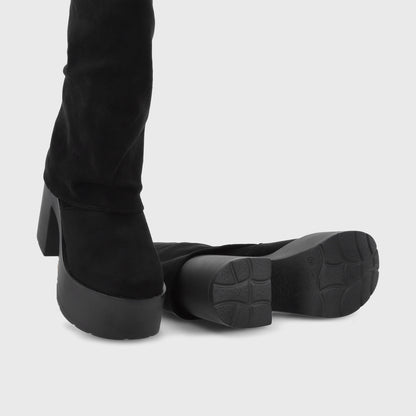 Bota Plataforma Negra Mujer 15039