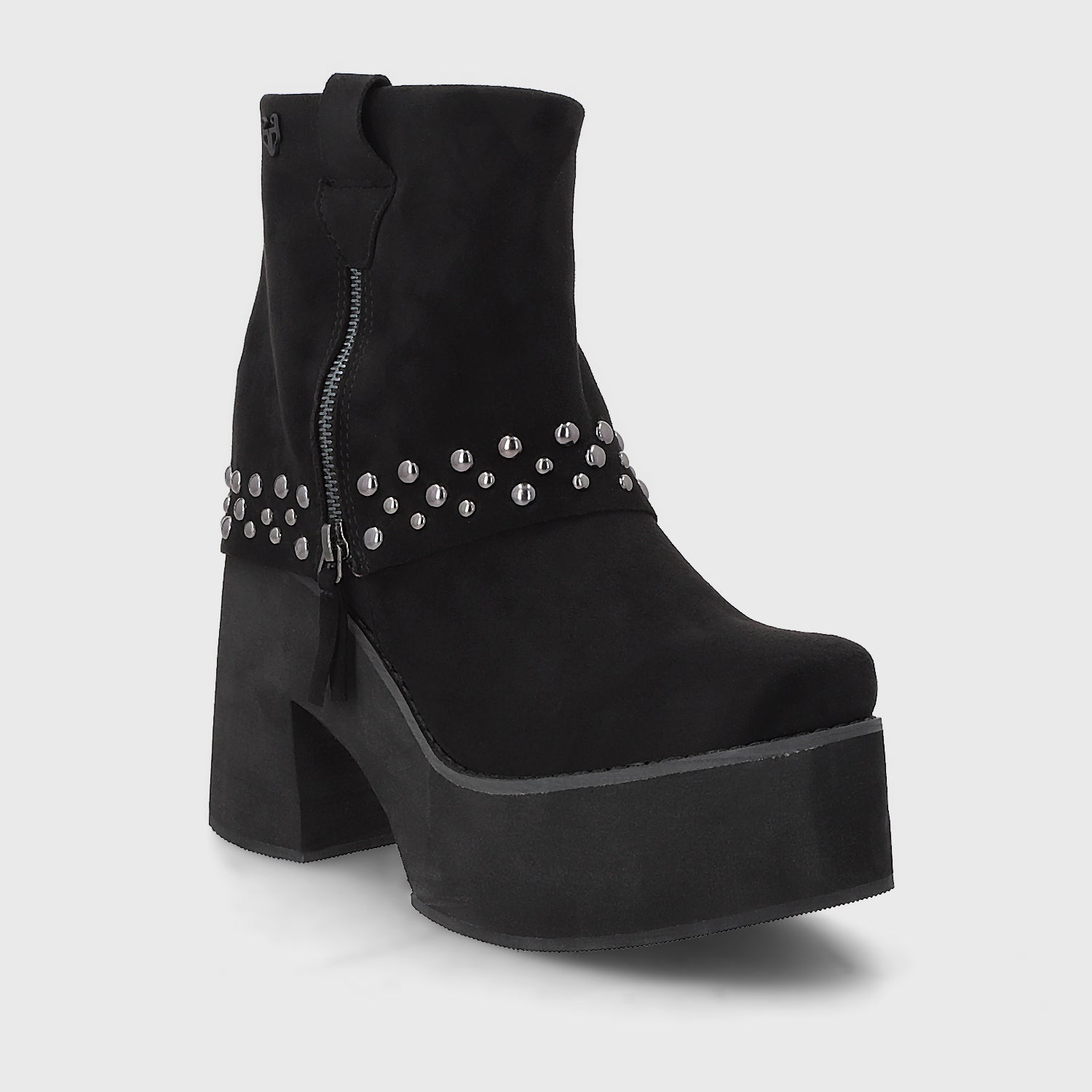 Botin Plataforma Negro Mujer 15045