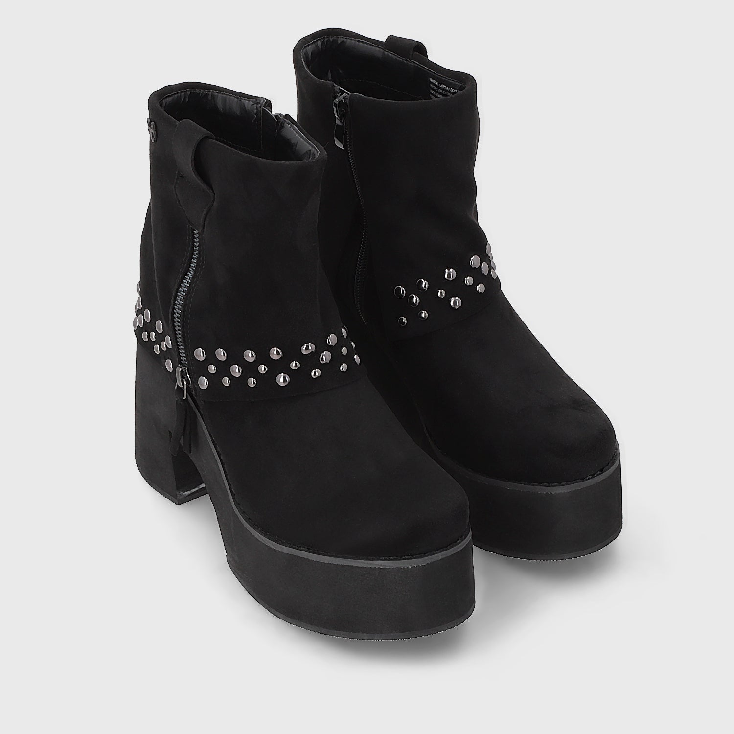 Botin Plataforma Negro Mujer 15045