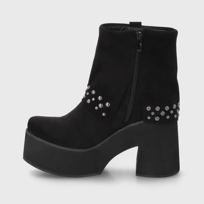 Botin Plataforma Negro Mujer 15045