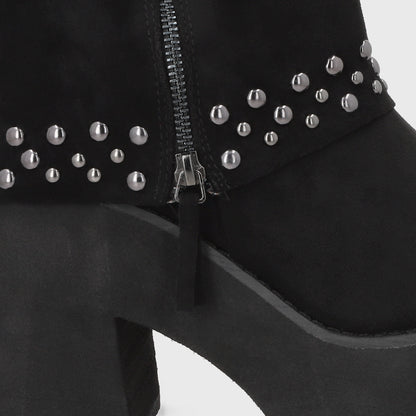 Botin Plataforma Negro Mujer 15045