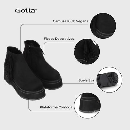 Botin Plataforma Negro Mujer 1509A