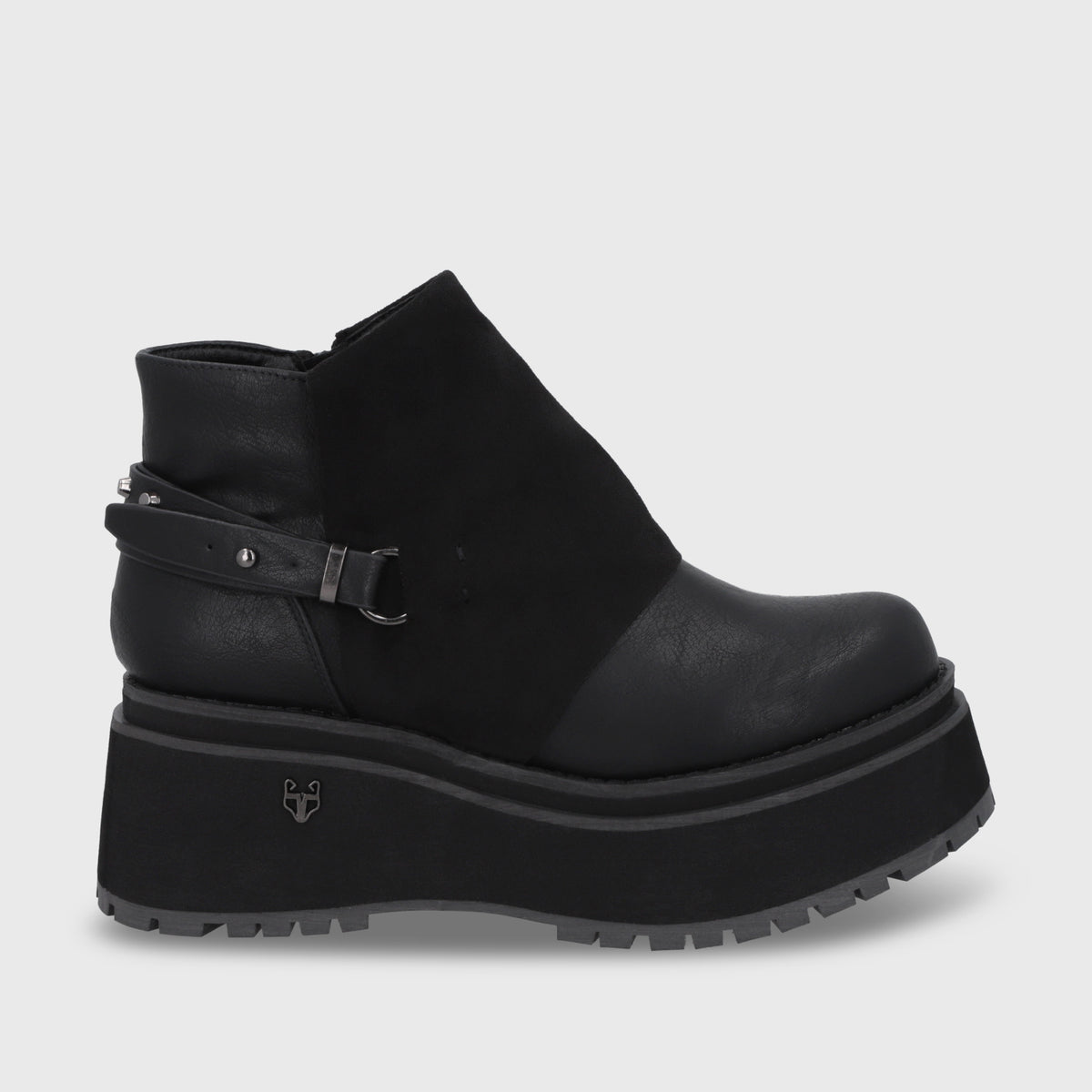 Botin Plataforma Negro Mujer 1509B