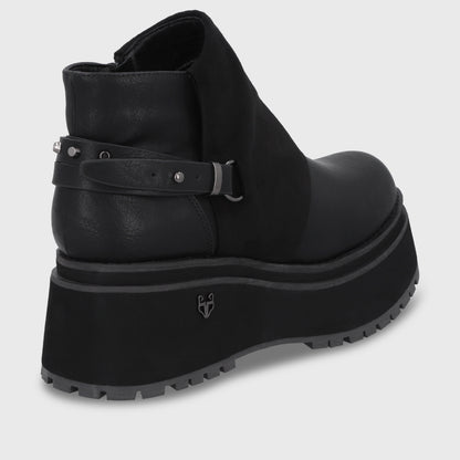 Botin Plataforma Negro Mujer 1509B