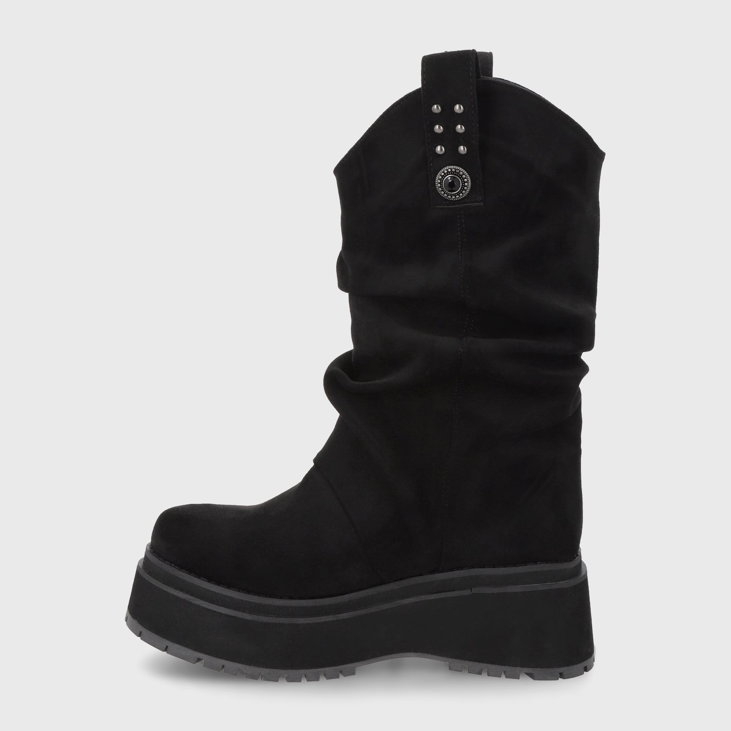 Bota Plataforma Negra Mujer 1509C