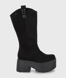 Bota Plataforma Negra Mujer 15170