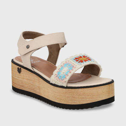 Sandalia Plataforma Multicolor Mujer 15616