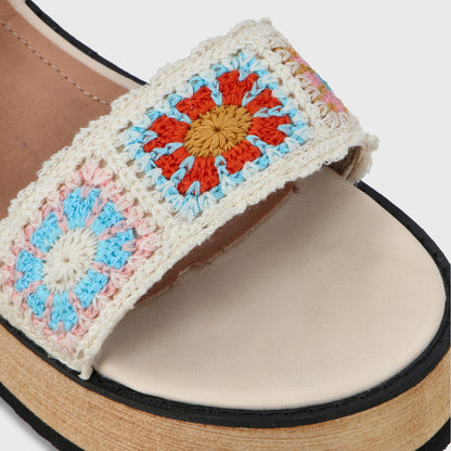 Sandalia Plataforma Multicolor Mujer 15616