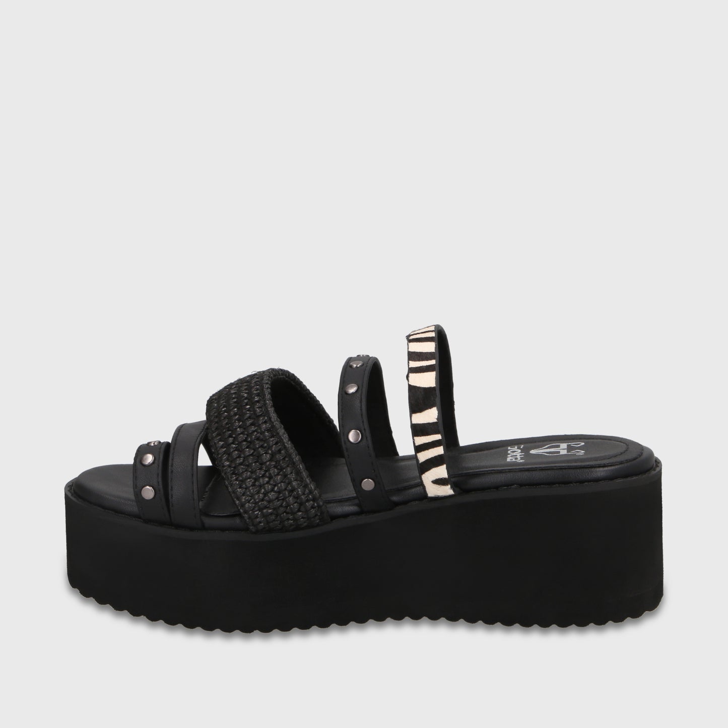 Sandalia Plataforma Negra Mujer 15617