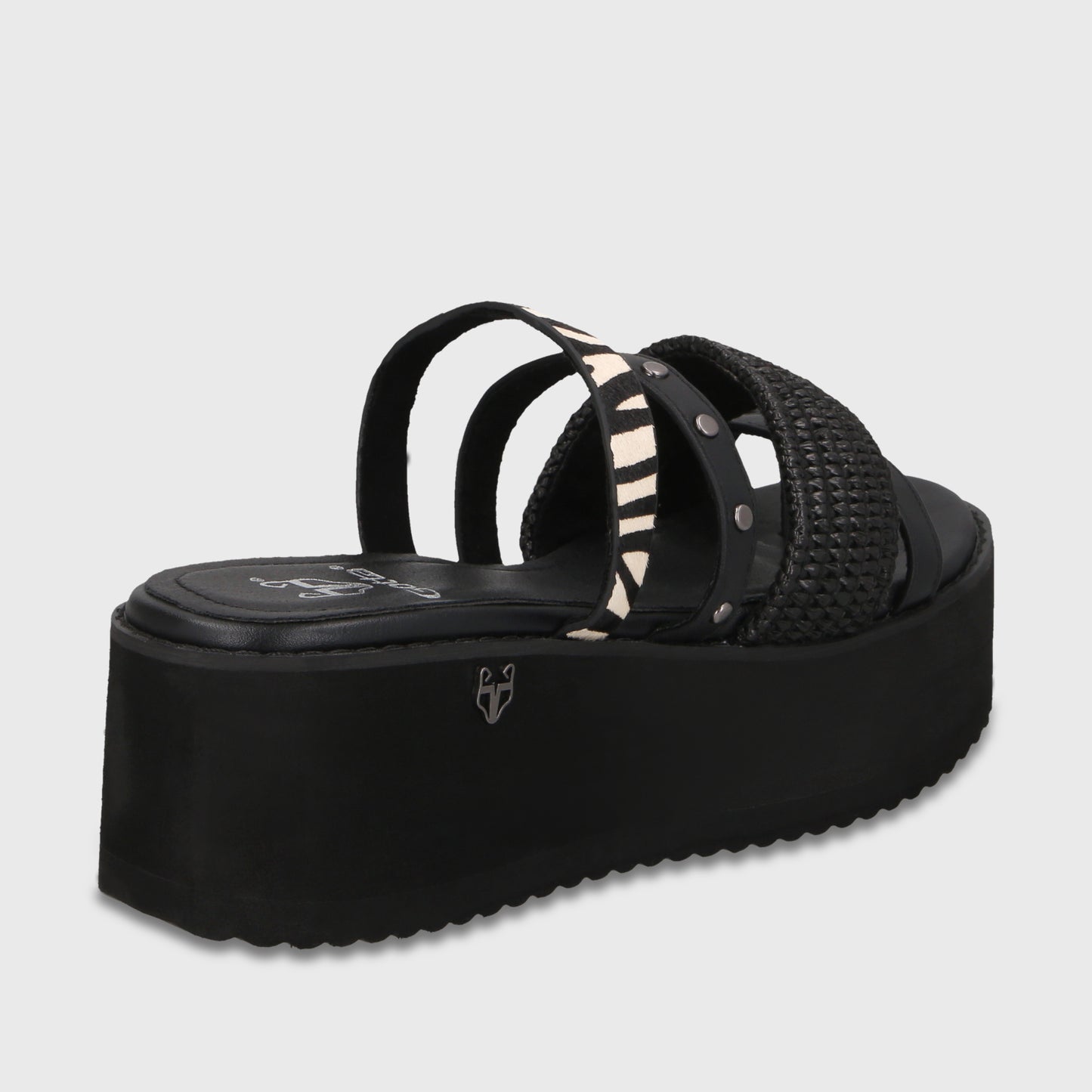 Sandalia Plataforma Negra Mujer 15617