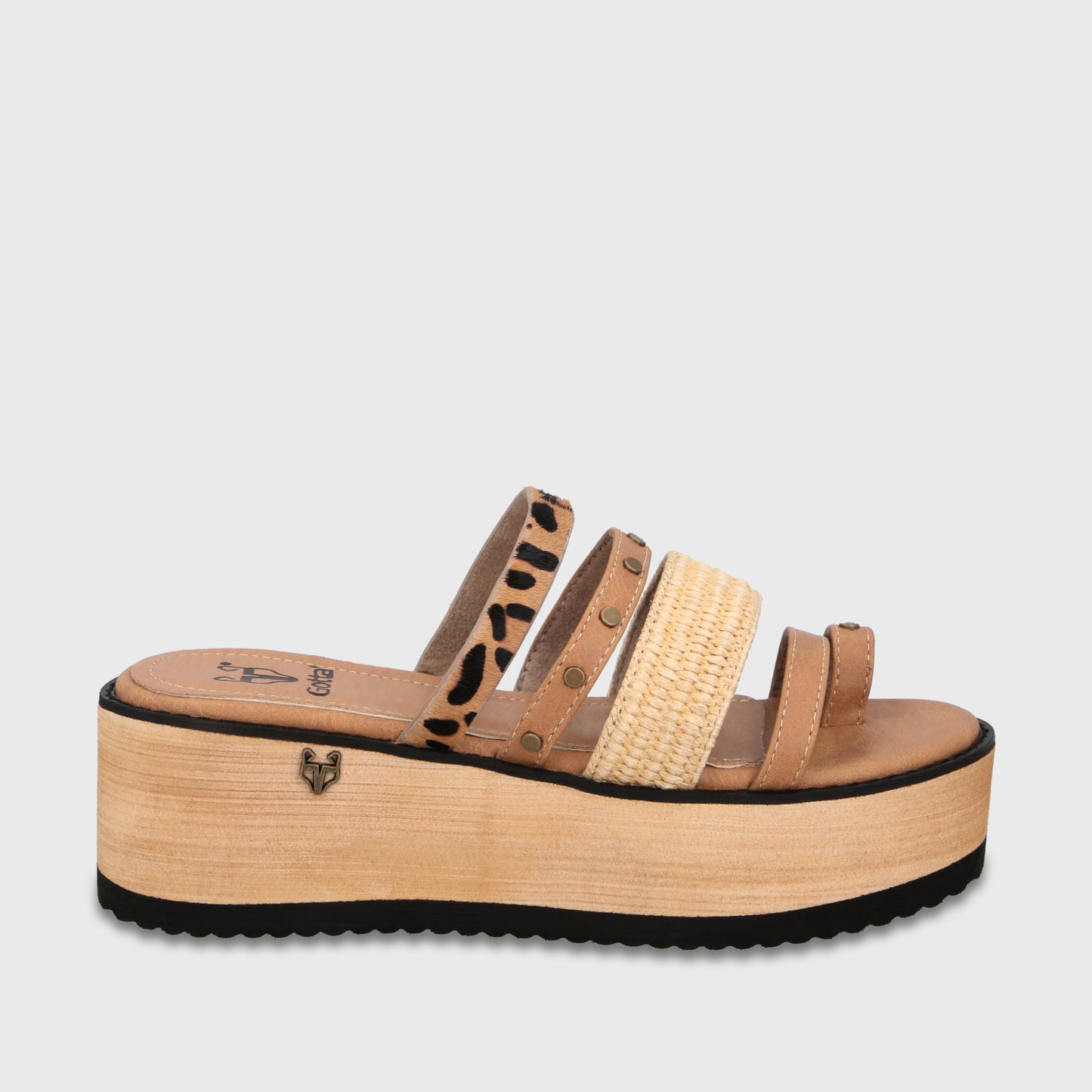 Sandalia Plataforma Beige Mujer 15617