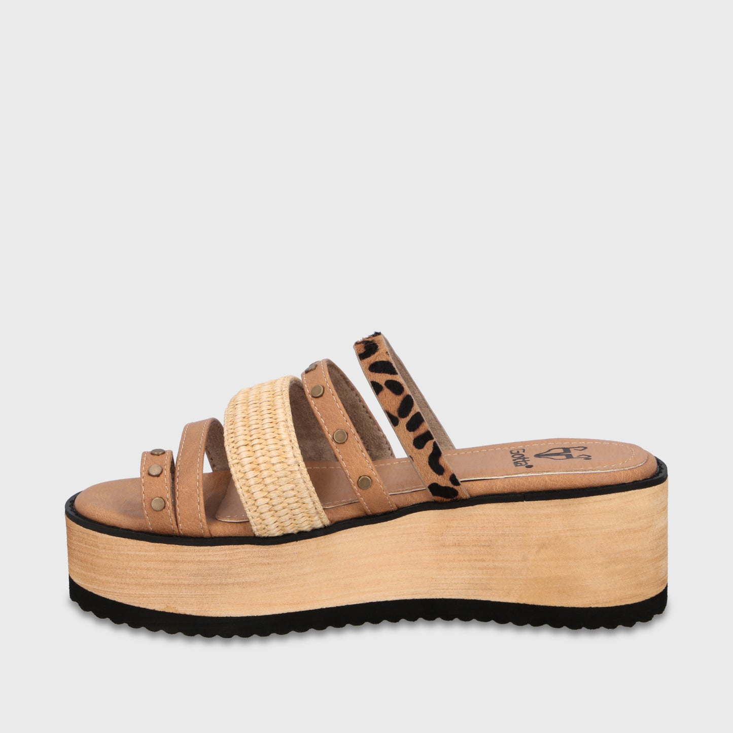 Sandalia Plataforma Beige Mujer 15617