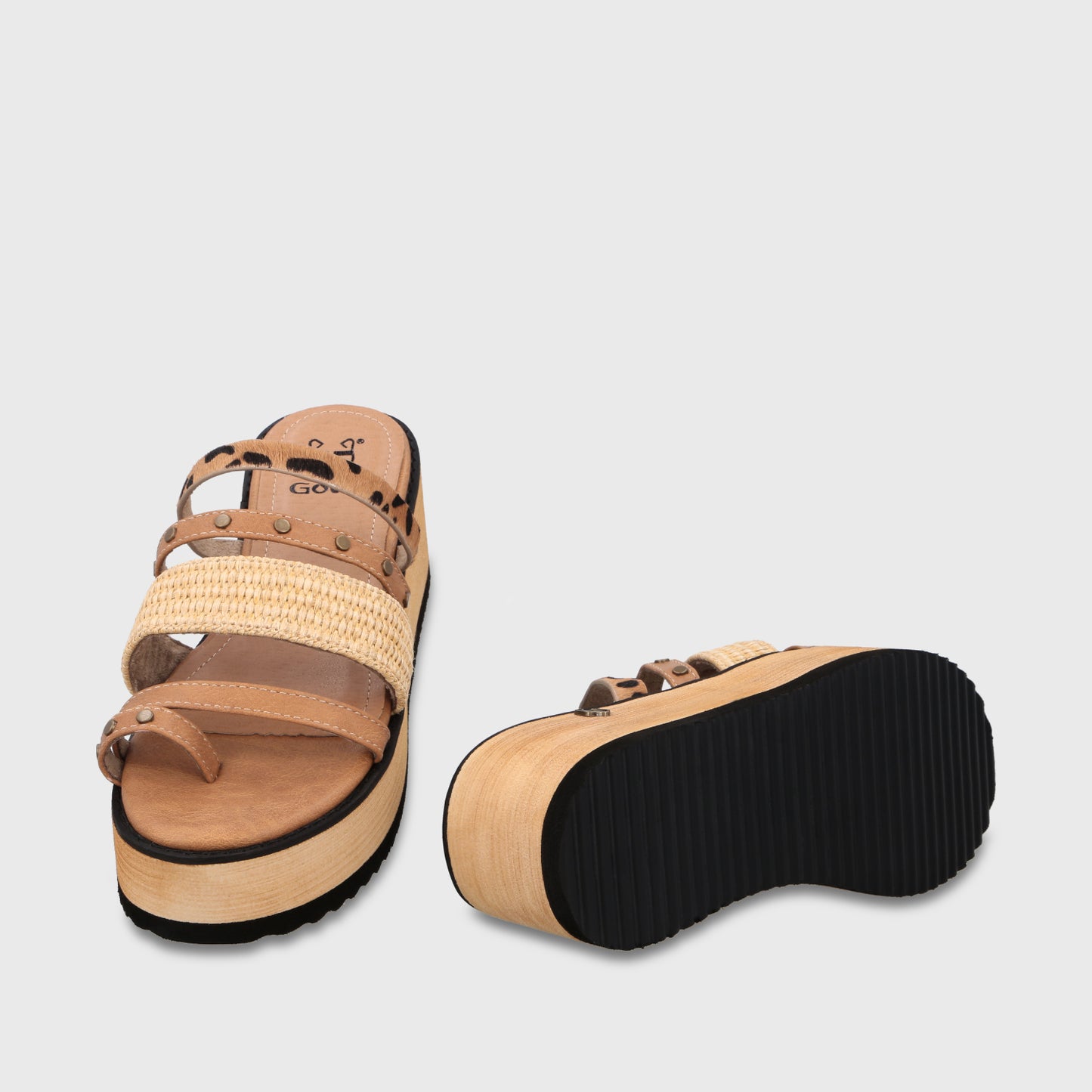 Sandalia Plataforma Beige Mujer 15617