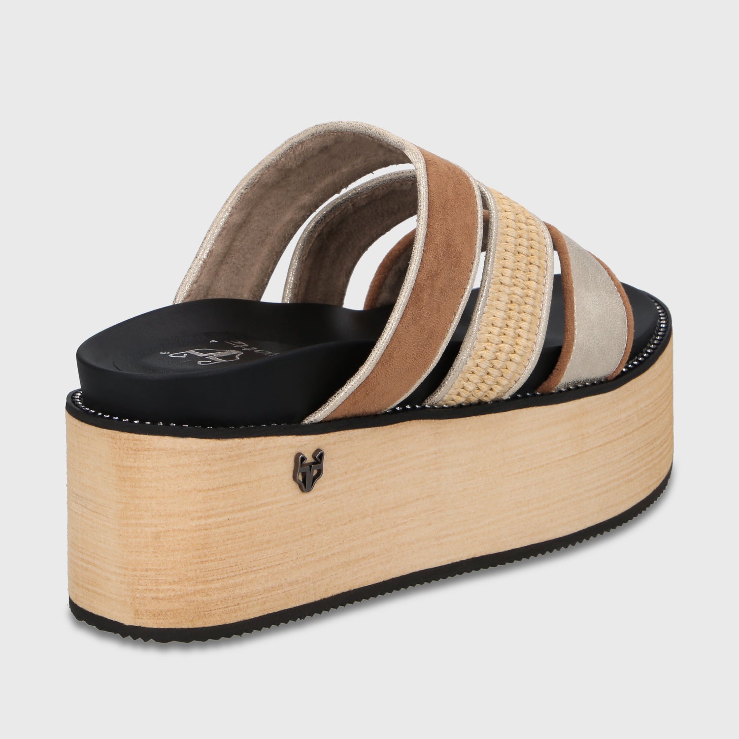 Sandalia Plataforma Beige Mujer 15662