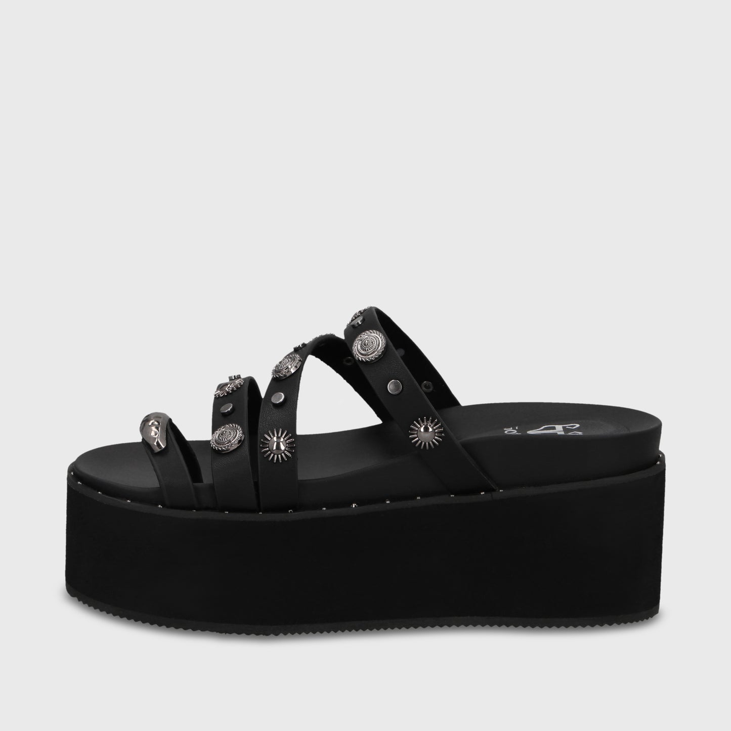 Sandalia Plataforma Negra Mujer 1566G