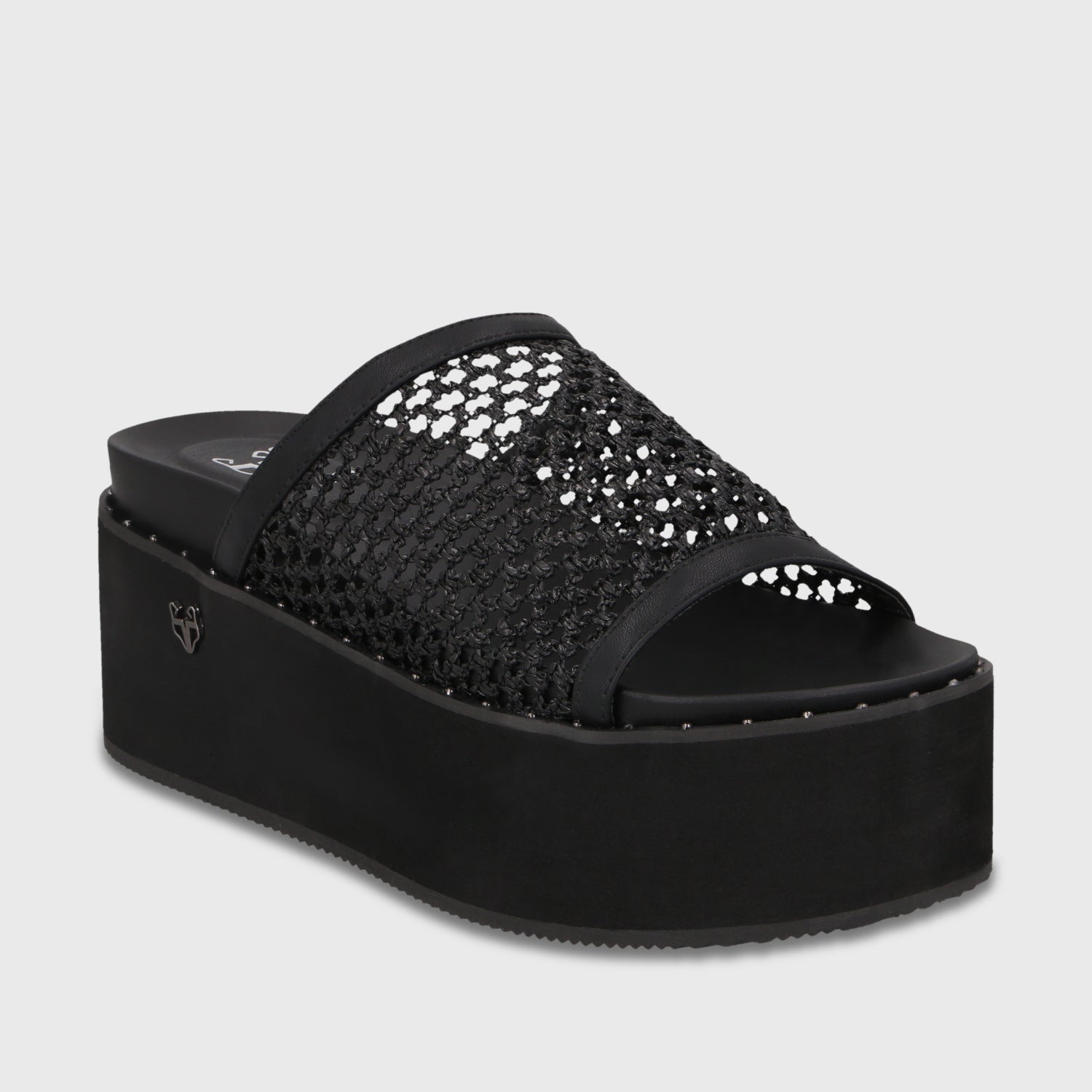 Sandalia Plataforma Negra Mujer 1566H