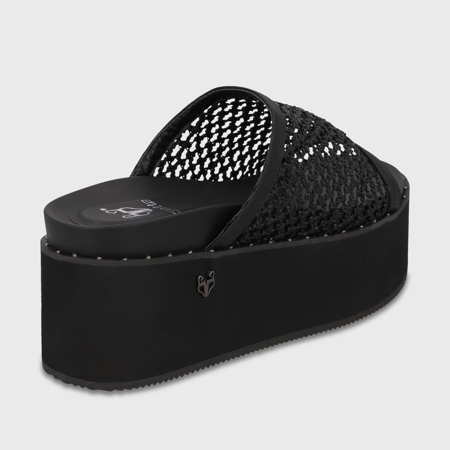 Sandalia Plataforma Negra Mujer 1566H