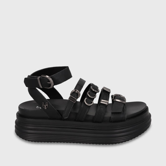 Sandalia Plataforma Negra Mujer 1571C