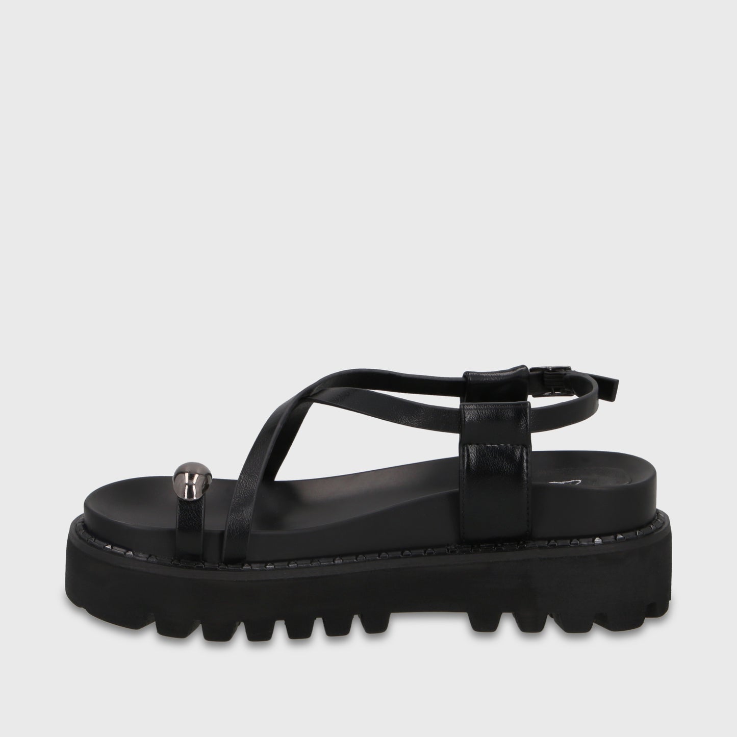 Sandalia Plataforma Negra Mujer 1573G